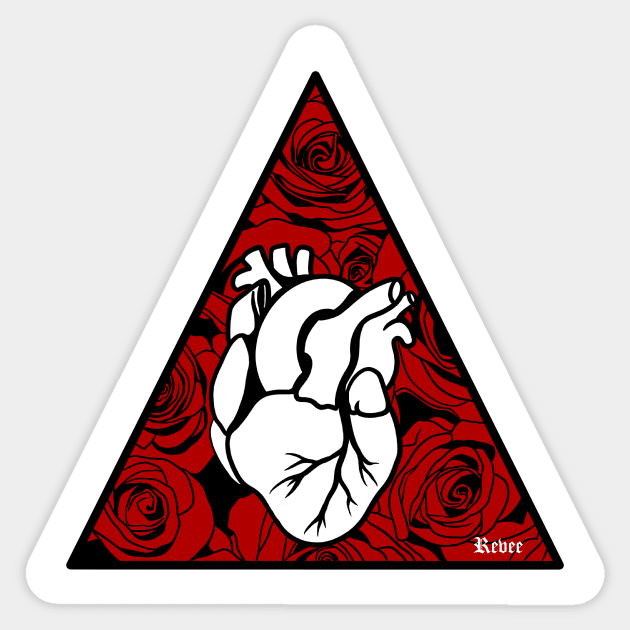 Roses and Heart Sticker by RevArt